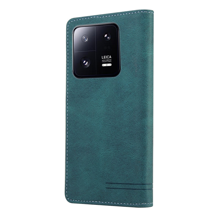 For Xiaomi 13 Pro GQUTROBE Skin Feel Anti-theft Brush Horizontal Flip Leather Case with Holder(Blue) - free shipping - PMC TechLife - Order now!