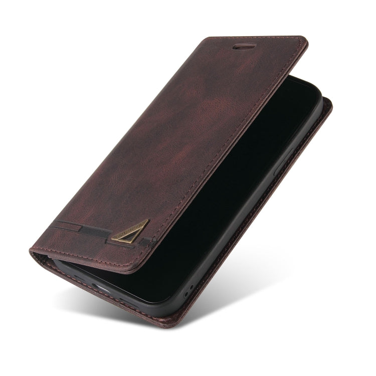 For Xiaomi Poco F5 5G/Redmi Note 12 Turbo 5G GQUTROBE Skin Feel Anti-theft Brush Horizontal Flip Leather Case with Holder(Brown) - free shipping - PMC TechLife - Order now!