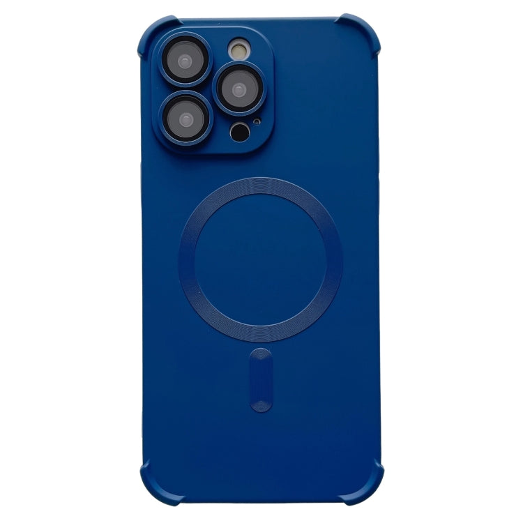 For iPhone 13 Pro Four Corner Shockproof Skin Feel MagSafe Magnetic Phone Case(Dark Blue) - free shipping - PMC TechLife - Order now!