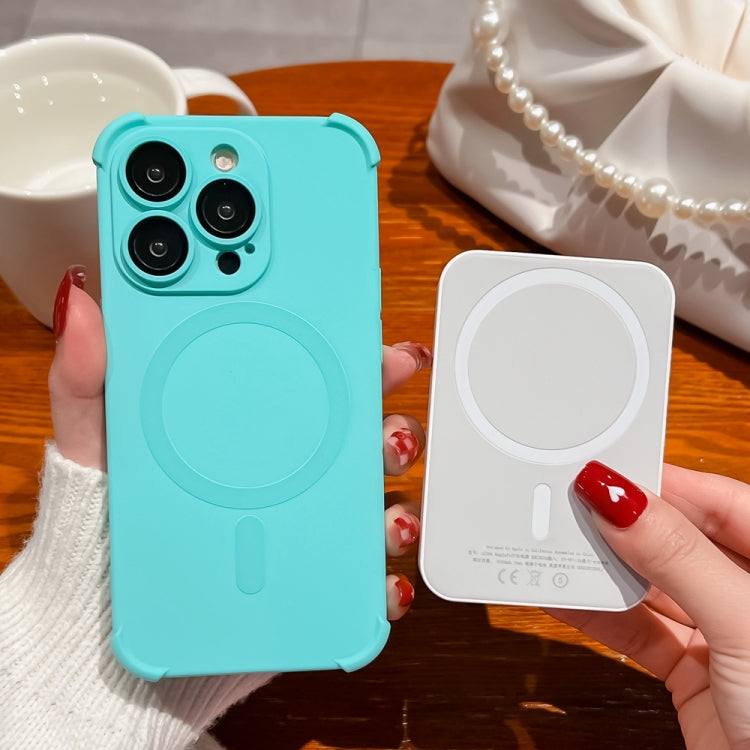 For iPhone 13 Pro Four Corner Shockproof Skin Feel MagSafe Magnetic Phone Case(Dark Blue) - free shipping - PMC TechLife - Order now!
