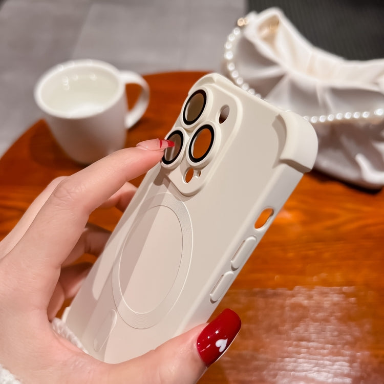 For iPhone 14 Four Corner Shockproof Skin Feel MagSafe Magnetic Phone Case(White) - free shipping - PMC TechLife - Order now!