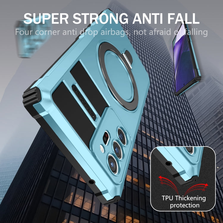 For Samsung Galaxy Note20 Ultra MagSafe Magnetic Holder Phone Case(Light Blue) - Galaxy Note20 Ultra Cases by PMC TechLife | Online Shopping South Africa | PMC TechLife