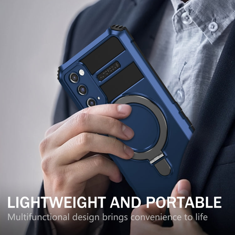 For Samsung Galaxy S20 FE MagSafe Magnetic Holder Phone Case(Blue) - Galaxy S20 FE Cases by PMC TechLife | Online Shopping South Africa | PMC TechLife