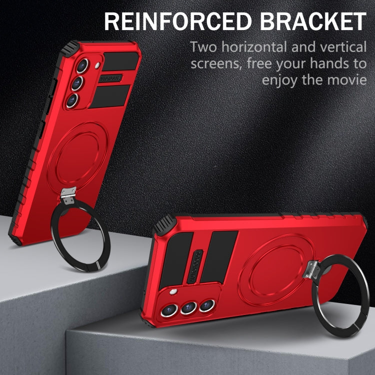 For Samsung Galaxy S21 FE 5G MagSafe Magnetic Holder Phone Case(Red) - free shipping - PMC TechLife - Order now!