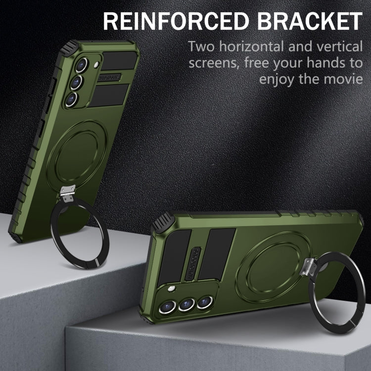 For Samsung Galaxy S21 FE 5G MagSafe Magnetic Holder Phone Case(Green) - free shipping - PMC TechLife - Order now!