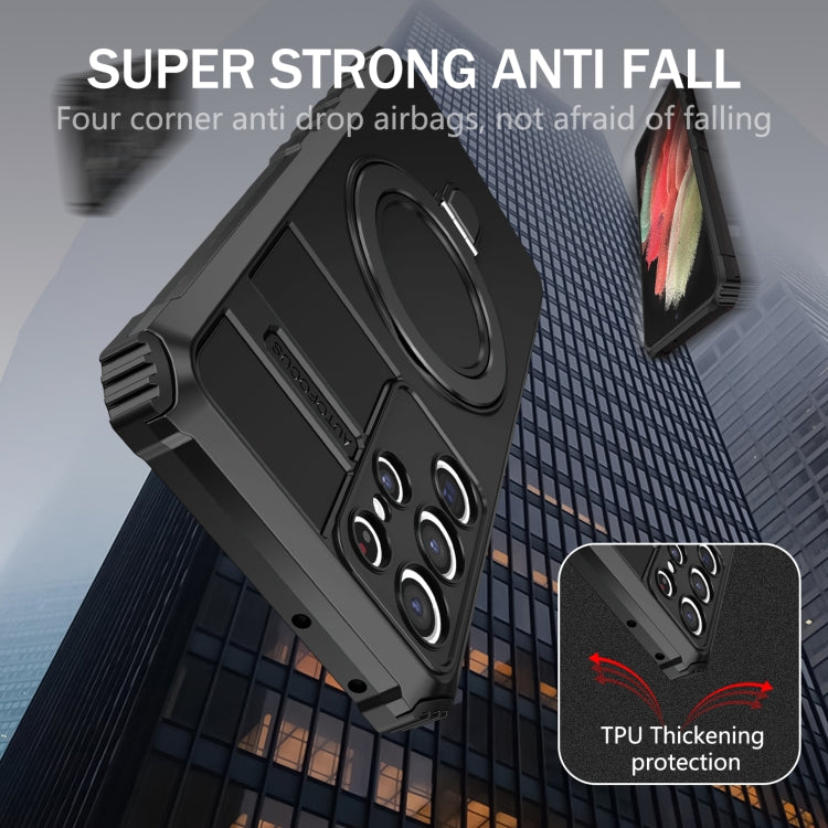 For Samsung Galaxy S21 Ultra 5G MagSafe Magnetic Holder Phone Case(Black) - free shipping - PMC TechLife - Order now!