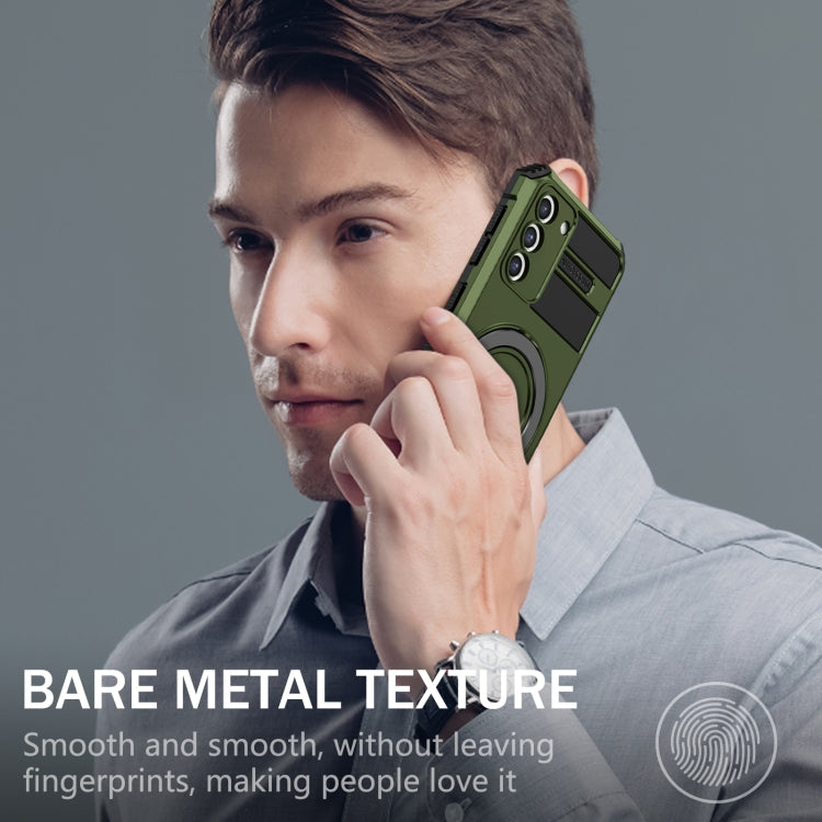 For Samsung Galaxy S21+ 5G MagSafe Magnetic Holder Phone Case(Green) - Galaxy S21+ 5G Cases by PMC TechLife | Online Shopping South Africa | PMC TechLife