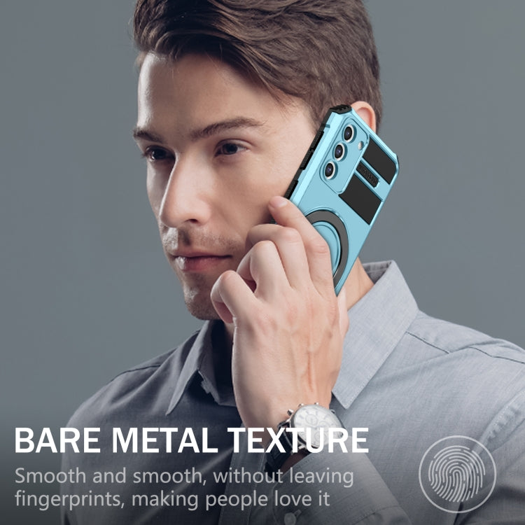 For Samsung Galaxy S21+ 5G MagSafe Magnetic Holder Phone Case(Light Blue) - Galaxy S21+ 5G Cases by PMC TechLife | Online Shopping South Africa | PMC TechLife