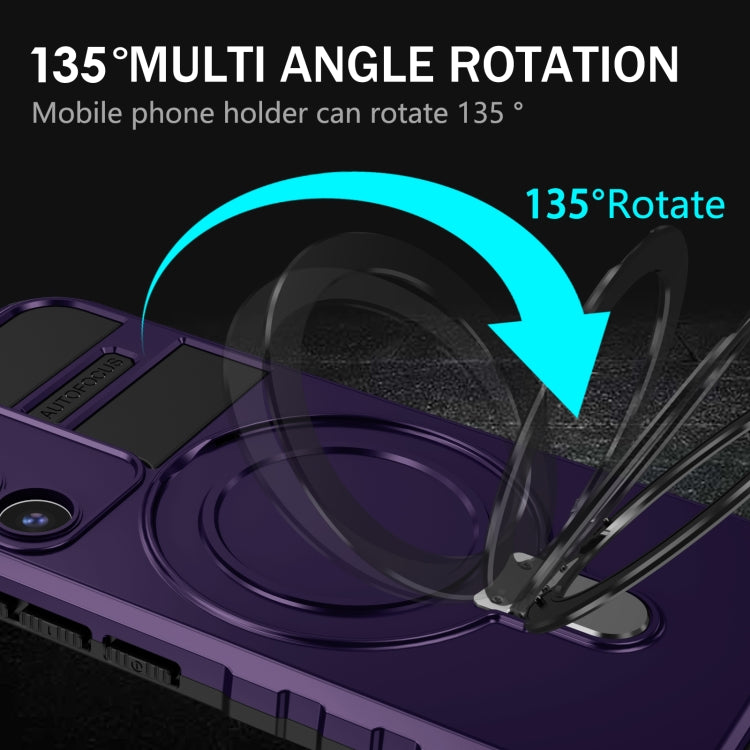 For Samsung Galaxy S22 5G MagSafe Magnetic Holder Phone Case(Purple) - Galaxy S22 5G Cases by PMC TechLife | Online Shopping South Africa | PMC TechLife