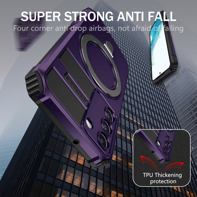 For Samsung Galaxy S22+ 5G MagSafe Magnetic Holder Phone Case(Purple) - free shipping - PMC TechLife - Order now!