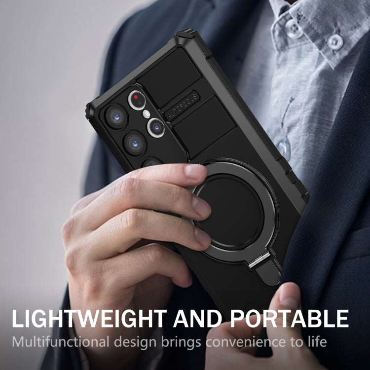 For Samsung Galaxy S23 Ultra 5G MagSafe Magnetic Holder Phone Case(Black) - Galaxy S23 Ultra 5G Cases by PMC TechLife | Online Shopping South Africa | PMC TechLife