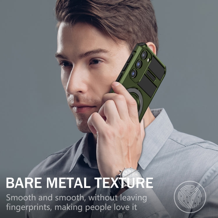For Samsung Galaxy S23 5G MagSafe Magnetic Holder Phone Case(Green) - Galaxy S23 5G Cases by PMC TechLife | Online Shopping South Africa | PMC TechLife