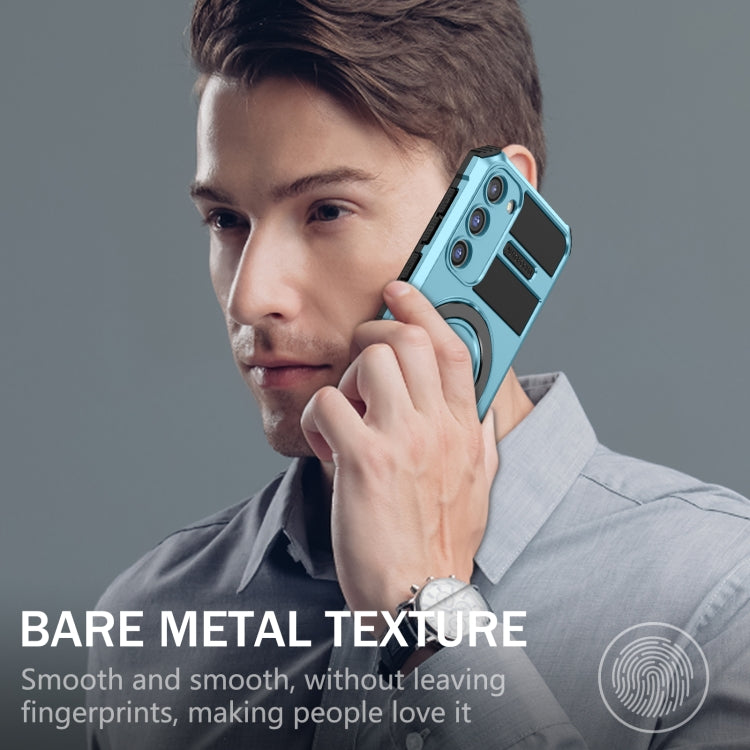 For Samsung Galaxy S23 5G MagSafe Magnetic Holder Phone Case(Light Blue) - Galaxy S23 5G Cases by PMC TechLife | Online Shopping South Africa | PMC TechLife
