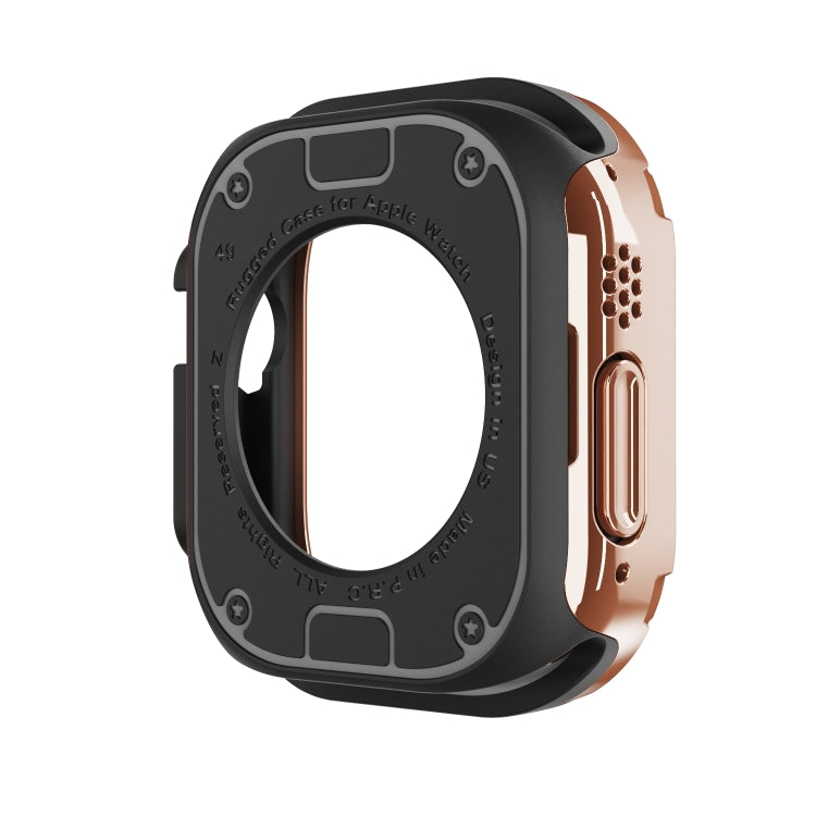 For Apple Watch Ultra 49mm 2-in-1 PC Hybrid TPU Armor Watch Case(Rose Gold) - Watch Cases by PMC TechLife | Online Shopping South Africa | PMC TechLife