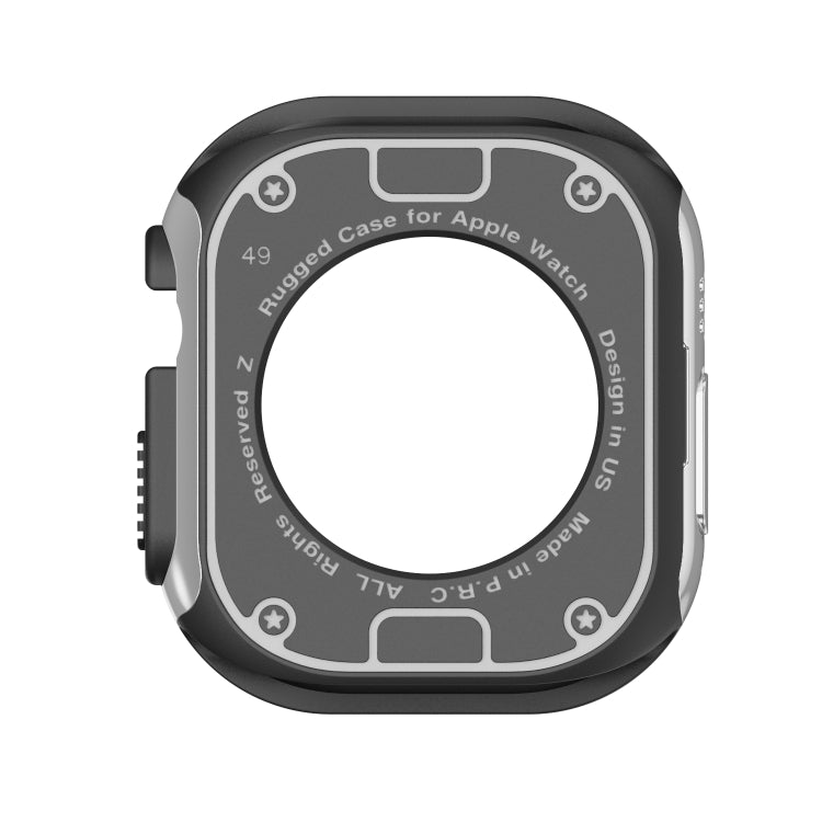 For Apple Watch Ultra 49mm 2-in-1 PC Hybrid TPU Armor Watch Case(Silver Gray) - Watch Cases by PMC TechLife | Online Shopping South Africa | PMC TechLife