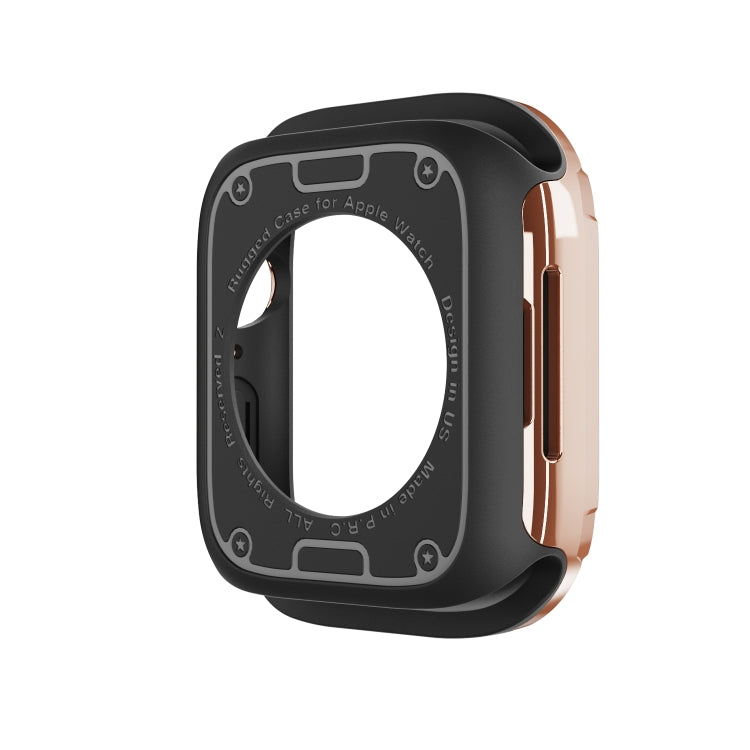 For Apple Watch Series 6 / 5 / 4 / SE 44mm 2-in-1 PC Hybrid TPU Armor Watch Case(Rose Gold) - Watch Cases by PMC TechLife | Online Shopping South Africa | PMC TechLife