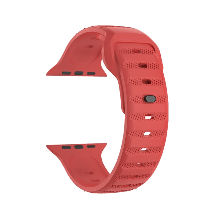 For Apple Watch 8 41mm Dot Texture Fluororubber Watch Band(Red) - Watch Bands by PMC TechLife | Online Shopping South Africa | PMC TechLife