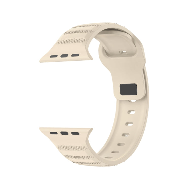 For Apple Watch 8 41mm Dot Texture Fluororubber Watch Band(Starlight) - Watch Bands by PMC TechLife | Online Shopping South Africa | PMC TechLife