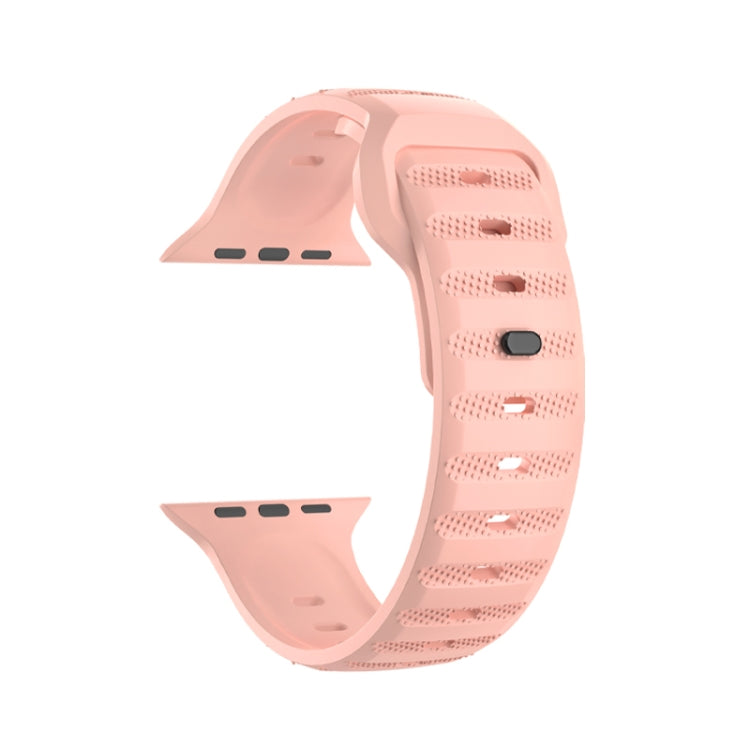 For Apple Watch 8 41mm Dot Texture Fluororubber Watch Band(Nebula Pink) - Watch Bands by PMC TechLife | Online Shopping South Africa | PMC TechLife
