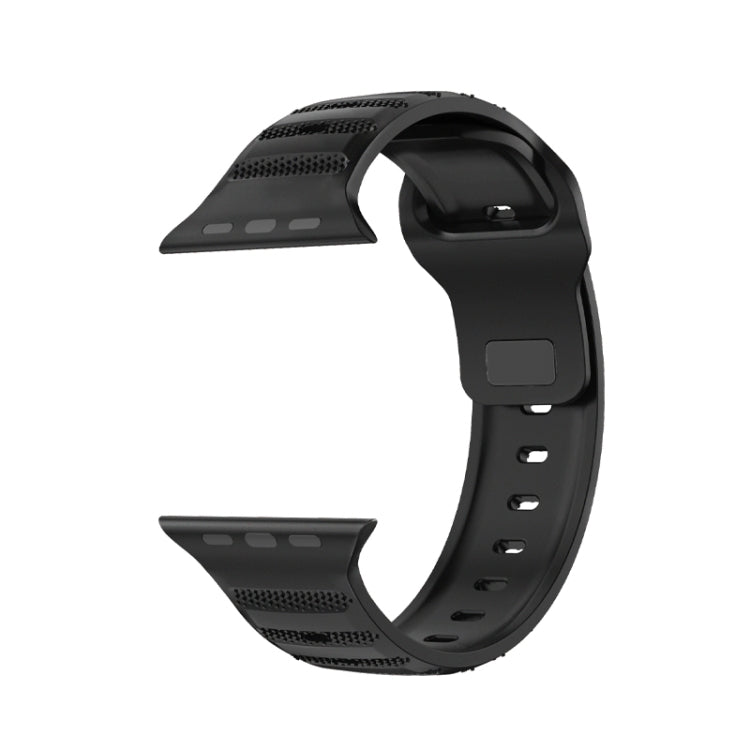 For Apple Watch 8 45mm  Dot Texture Fluororubber Watch Band(Black) - Watch Bands by PMC TechLife | Online Shopping South Africa | PMC TechLife