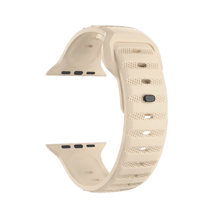 For Apple Watch SE 2022 44mm Dot Texture Fluororubber Watch Band(Starlight) - Watch Bands by PMC TechLife | Online Shopping South Africa | PMC TechLife