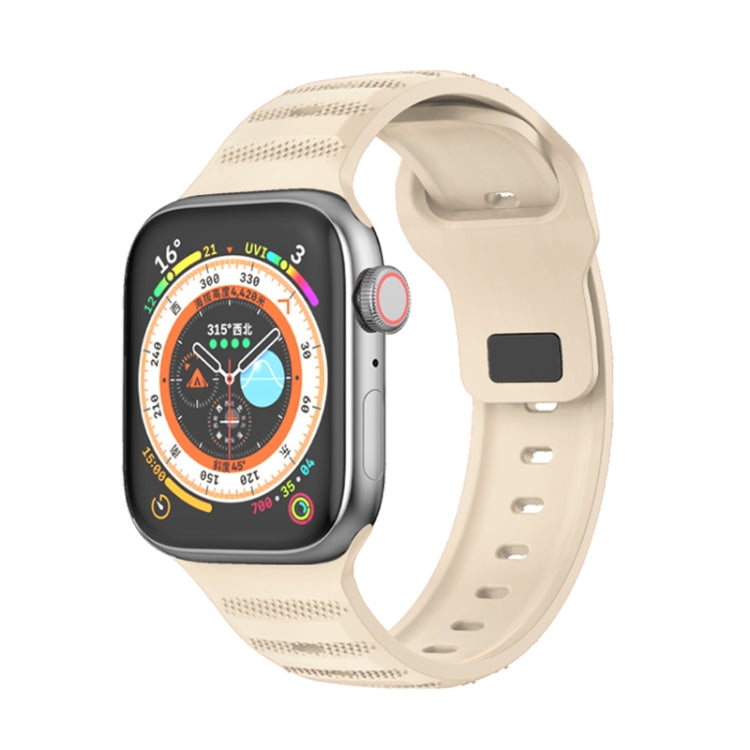 For Apple Watch 4 44mm Dot Texture Fluororubber Watch Band(Starlight) - Watch Bands by PMC TechLife | Online Shopping South Africa | PMC TechLife