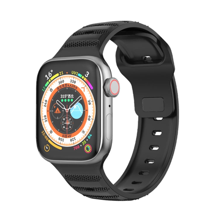 For Apple Watch 3 38mm Dot Texture Fluororubber Watch Band(Black) - Watch Bands by PMC TechLife | Online Shopping South Africa | PMC TechLife