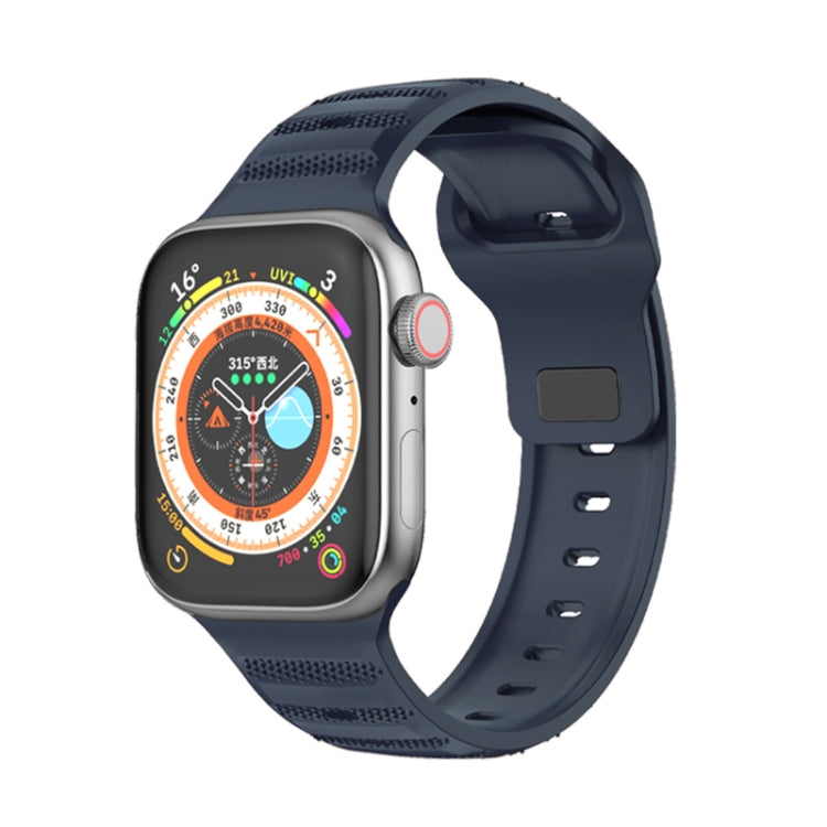 For Apple Watch 3 42mm Dot Texture Fluororubber Watch Band(Midnight Blue) - Watch Bands by PMC TechLife | Online Shopping South Africa | PMC TechLife