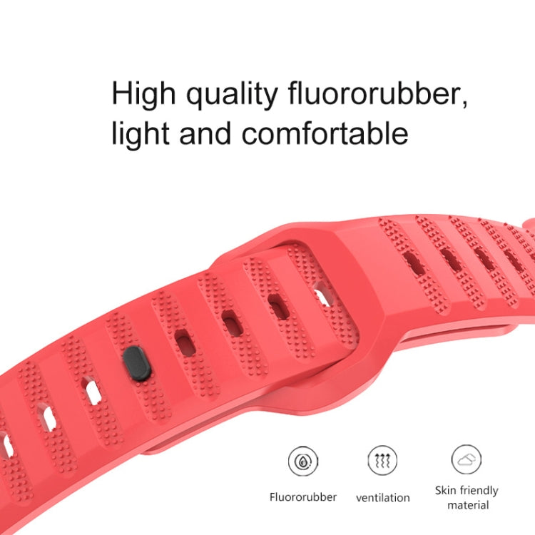 For Apple Watch 7 45mm Dot Texture Fluororubber Watch Band(Starlight) - Watch Bands by PMC TechLife | Online Shopping South Africa | PMC TechLife