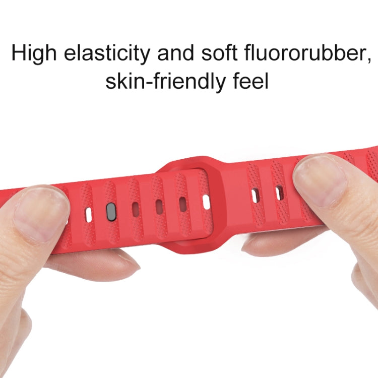 For Apple Watch 6 40mm Dot Texture Fluororubber Watch Band(Red) - Watch Bands by PMC TechLife | Online Shopping South Africa | PMC TechLife