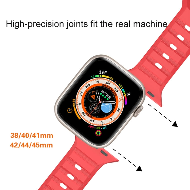 For Apple Watch 5 44mm Dot Texture Fluororubber Watch Band(Orange) - Watch Bands by PMC TechLife | Online Shopping South Africa | PMC TechLife