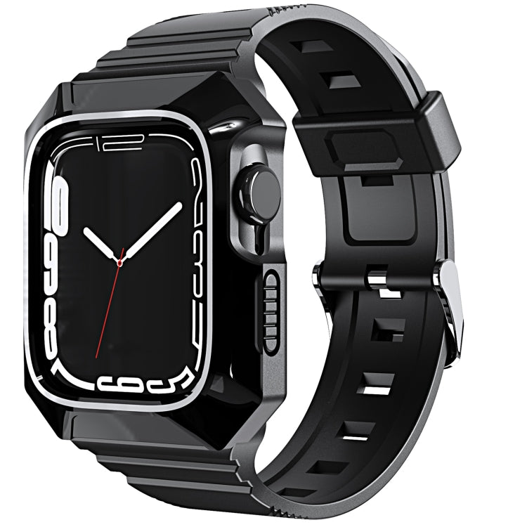 For Apple Watch SE 2023 40mm PC Rugged Case Integrated TPU Watch Band(Black) - free shipping - PMC TechLife - Order now!