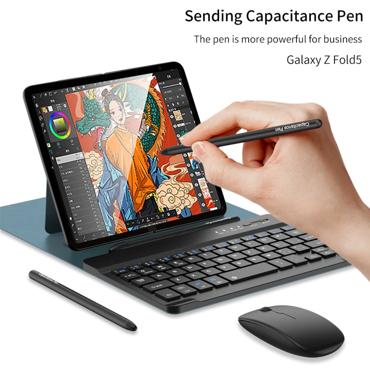 For Samsung Galaxy Z Fold5 GKK Gear Adjustment Bluetooth Keyboard Leather Case with Pen + Keyboard + Mouse + Case(Carbon Fibre) - Samsung Keyboard by GKK | Online Shopping South Africa | PMC TechLife