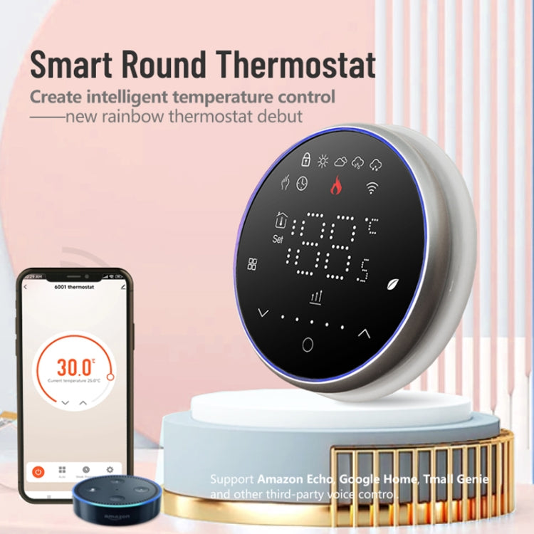 BHT-6001GBLW 95-240V AC 16A Smart Round Thermostat Electric Heating LED Thermostat With WiFi(White) - Thermostat & Thermometer by PMC TechLife | Online Shopping South Africa | PMC TechLife