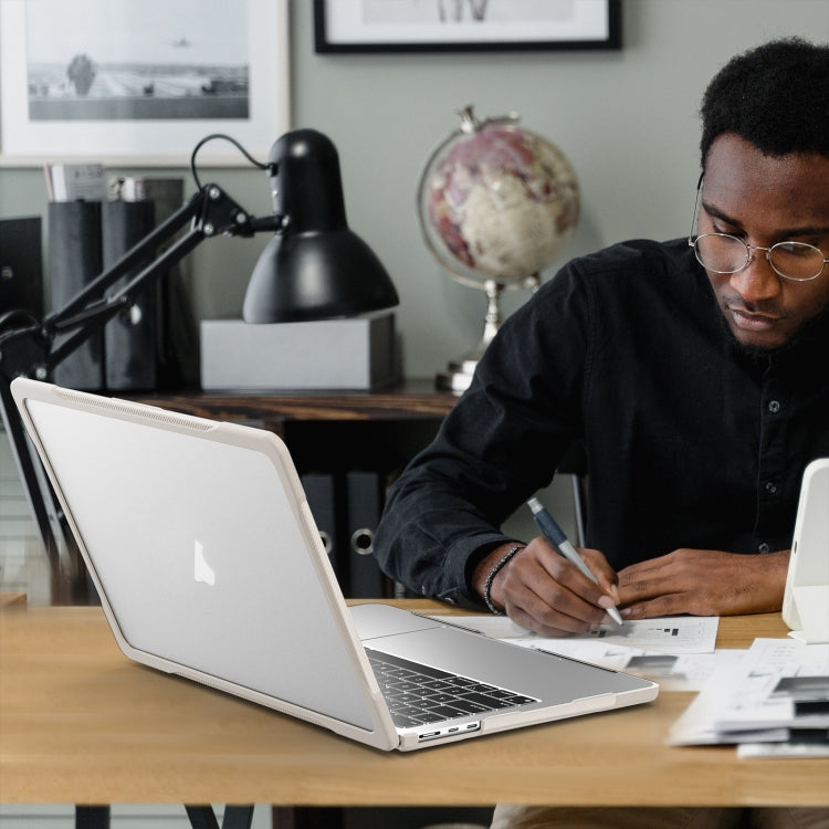 For MacBook Air 13.6 inch A2681 2022 Translucent Laptop Protective Case(Khaki) - MacBook Air Cases by PMC TechLife | Online Shopping South Africa | PMC TechLife