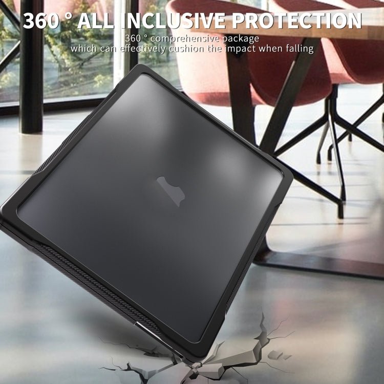 For MacBook Air 13.6 inch A2681 2022 Translucent Laptop Protective Case(Transparent Black) - MacBook Air Cases by PMC TechLife | Online Shopping South Africa | PMC TechLife