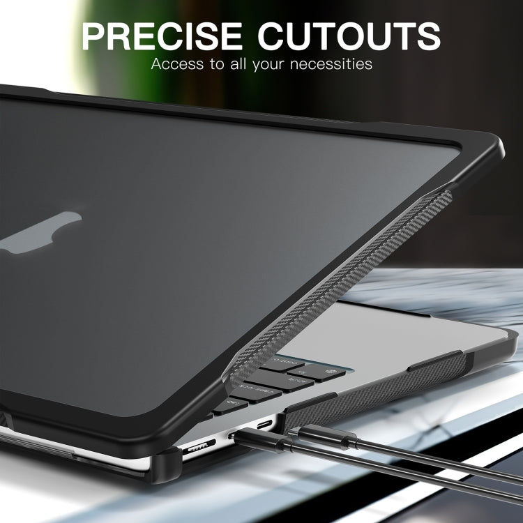 For MacBook Air 13.6 inch A2681 2022 Translucent Laptop Protective Case(Transparent Black) - MacBook Air Cases by PMC TechLife | Online Shopping South Africa | PMC TechLife