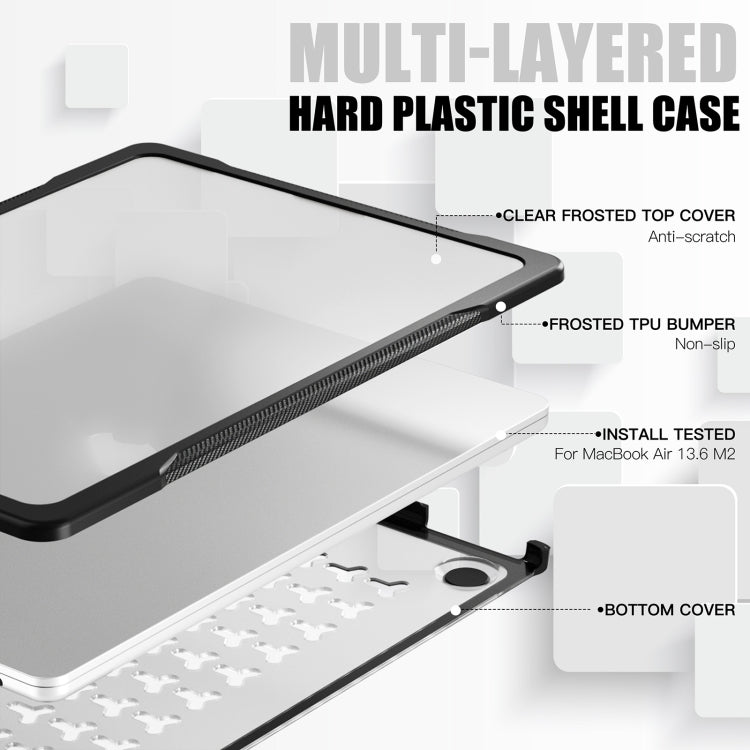 For MacBook Air 13.6 inch A2681 2022 Translucent Laptop Protective Case(Transparent) - MacBook Air Cases by PMC TechLife | Online Shopping South Africa | PMC TechLife