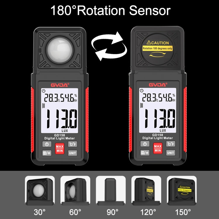 GVDA GD158 200000Lux Digital Light Meter Tester Brightness Photometer - free shipping - PMC TechLife - Order now!