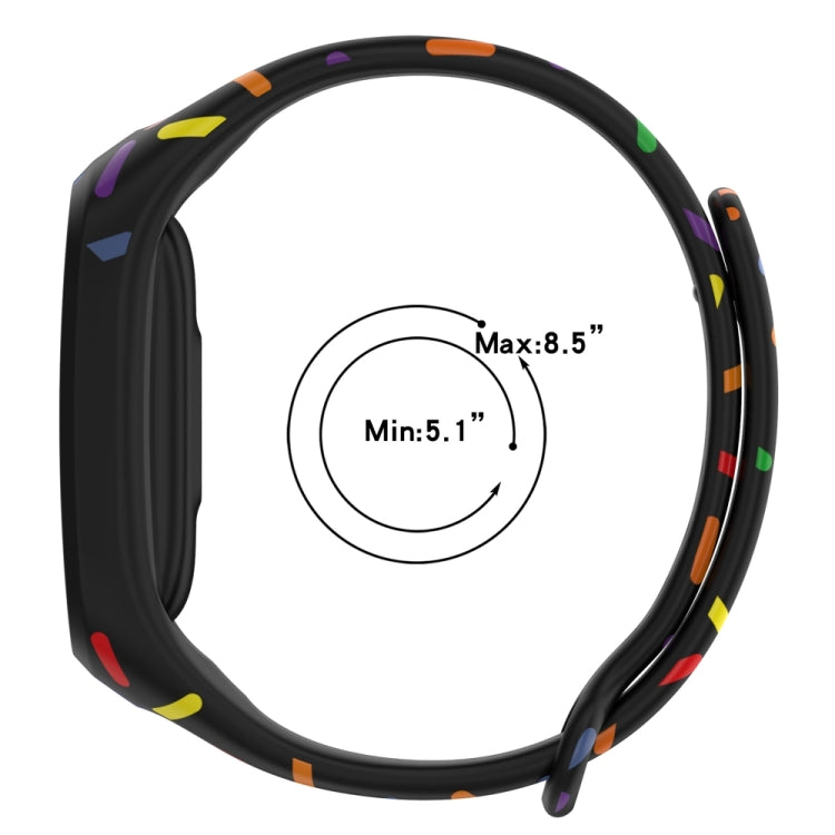 For OPPO Band Sports Rainbow Dots Silicone Watch Band(Black) -  by PMC TechLife | Online Shopping South Africa | PMC TechLife