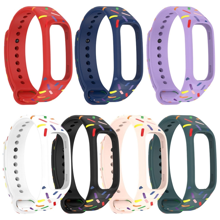 For OPPO Band Sports Rainbow Dots Silicone Watch Band(Black) -  by PMC TechLife | Online Shopping South Africa | PMC TechLife