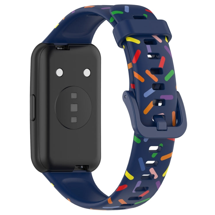 For Huawei Band 7 Sports Rainbow Dots Silicone Watch Band(Midnight Blue) - Watch Bands by PMC TechLife | Online Shopping South Africa | PMC TechLife