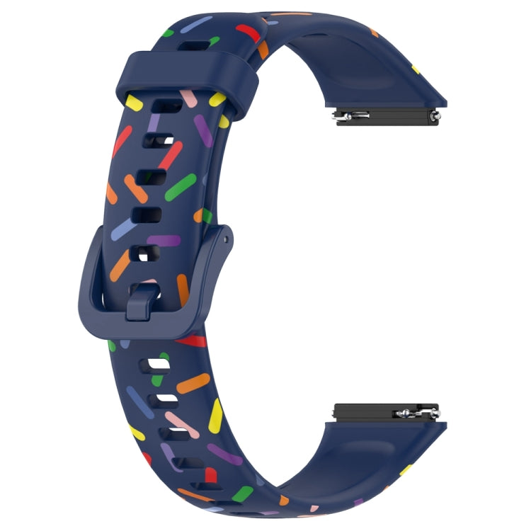 For Huawei Band 7 Sports Rainbow Dots Silicone Watch Band(Midnight Blue) - Watch Bands by PMC TechLife | Online Shopping South Africa | PMC TechLife