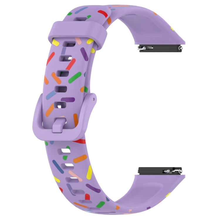 For Huawei Band 7 Sports Rainbow Dots Silicone Watch Band(Purple) - Watch Bands by PMC TechLife | Online Shopping South Africa | PMC TechLife