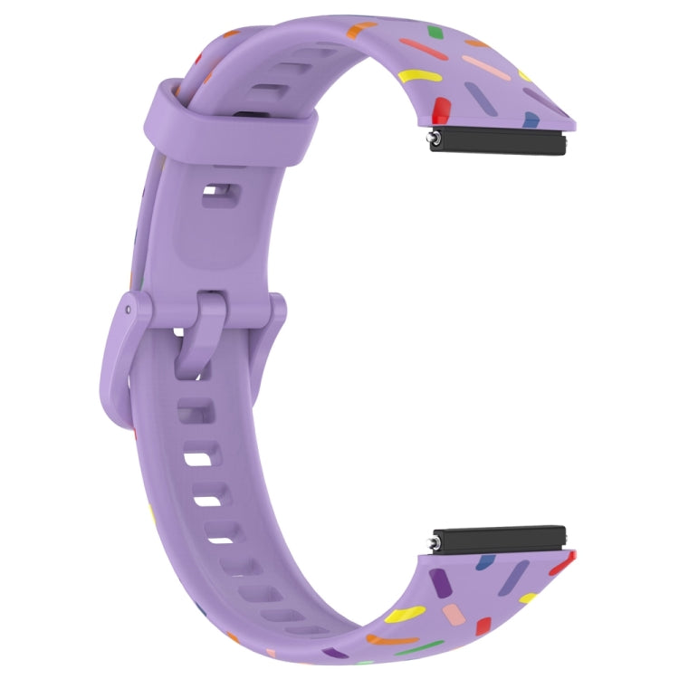 For Huawei Band 7 Sports Rainbow Dots Silicone Watch Band(Purple) - Watch Bands by PMC TechLife | Online Shopping South Africa | PMC TechLife