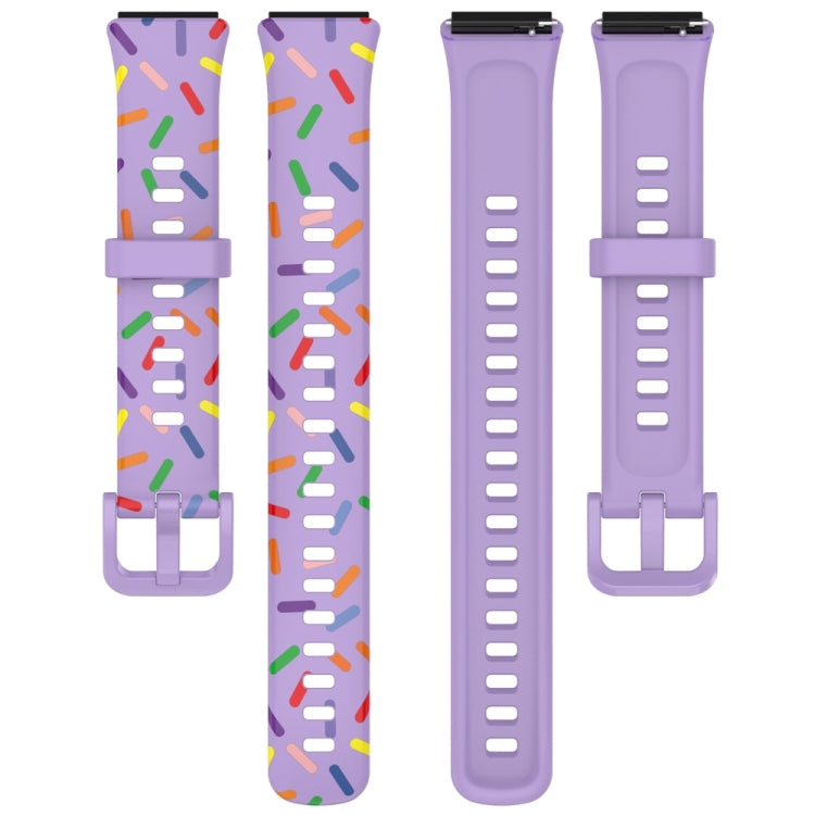 For Huawei Band 7 Sports Rainbow Dots Silicone Watch Band(Purple) - Watch Bands by PMC TechLife | Online Shopping South Africa | PMC TechLife