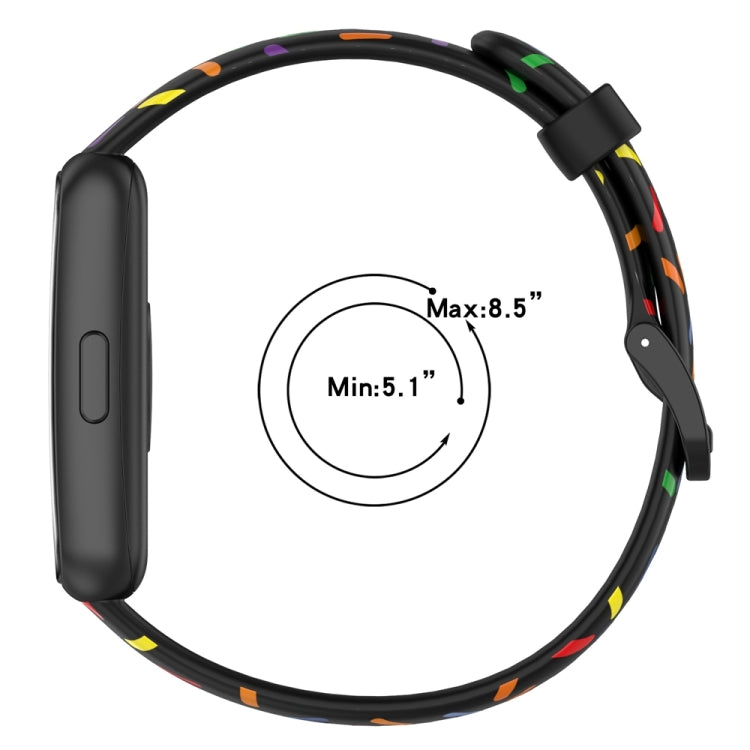 For Huawei Band 7 Sports Rainbow Dots Silicone Watch Band(Purple) - Watch Bands by PMC TechLife | Online Shopping South Africa | PMC TechLife