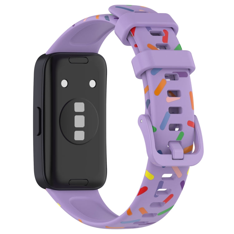 For Huawei Band 10 / 9 / 8 Sports Rainbow Dots Silicone Watch Band(Purple) - Watch Bands by PMC TechLife | Online Shopping South Africa | PMC TechLife | Buy Now Pay Later Mobicred