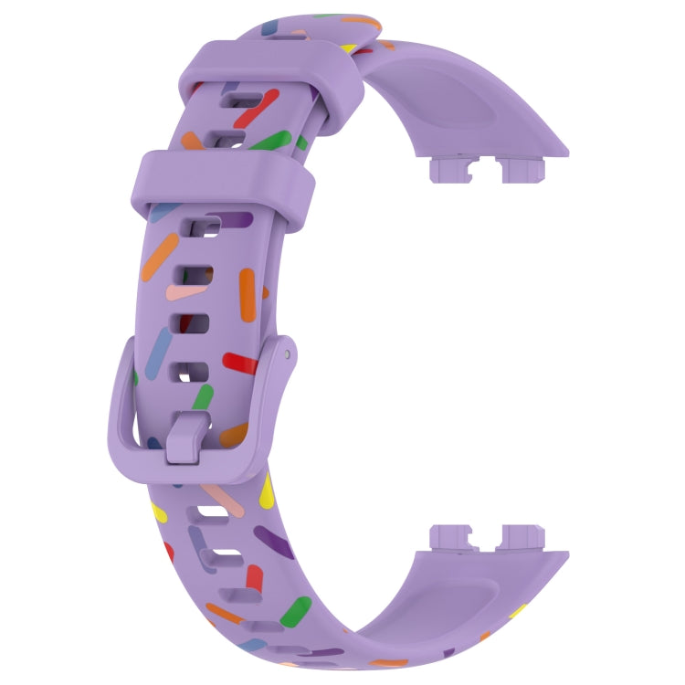 For Huawei Band 10 / 9 / 8 Sports Rainbow Dots Silicone Watch Band(Purple) - Watch Bands by PMC TechLife | Online Shopping South Africa | PMC TechLife | Buy Now Pay Later Mobicred
