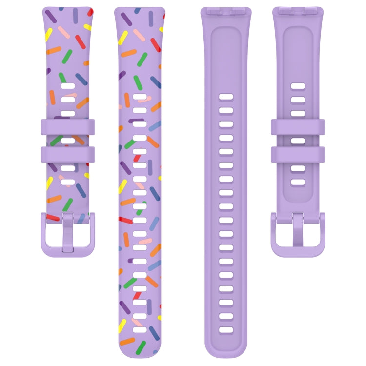 For Huawei Band 10 / 9 / 8 Sports Rainbow Dots Silicone Watch Band(Purple) - Watch Bands by PMC TechLife | Online Shopping South Africa | PMC TechLife | Buy Now Pay Later Mobicred